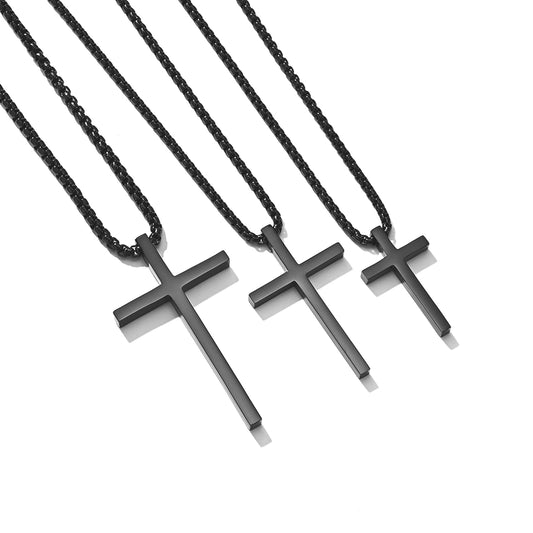 Stainless Steel Cross Necklace For Men By Planderful Everyday Genie Collection Personalized Glossy Pendant