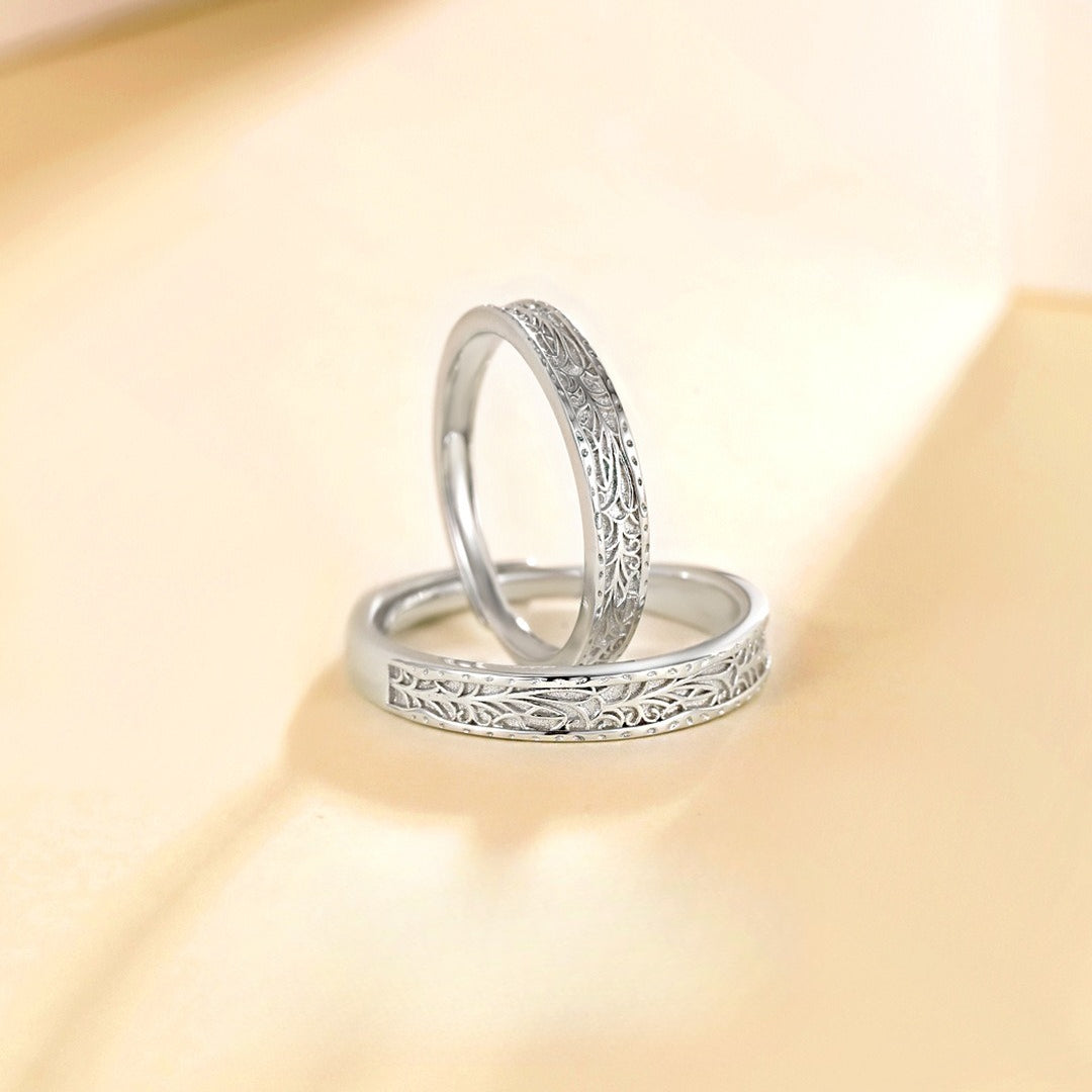 S925 Sterling Silver Contemporary Couple Ring — Adjustable