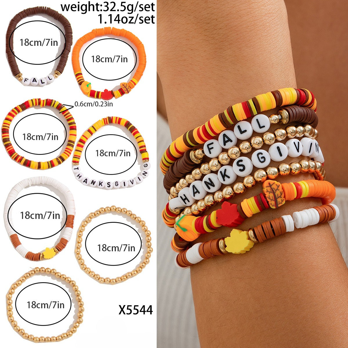 Planderful Thanksgiving Turkey Pendant Bracelet Personalized Letter Pumpkin Gift For Women
