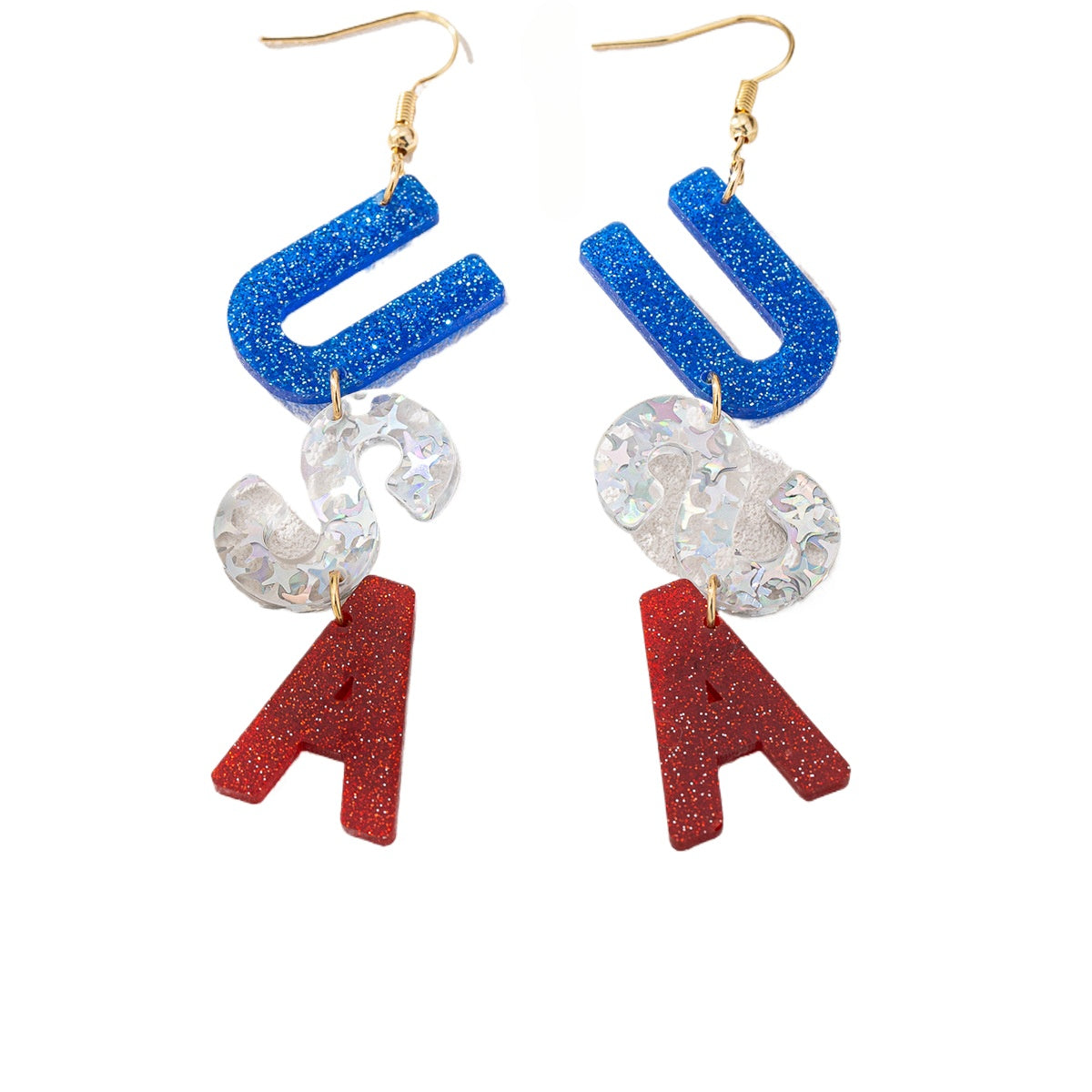Planderful Vienna Verve Earrings – Colorful Acrylic Design for American Independence Day
