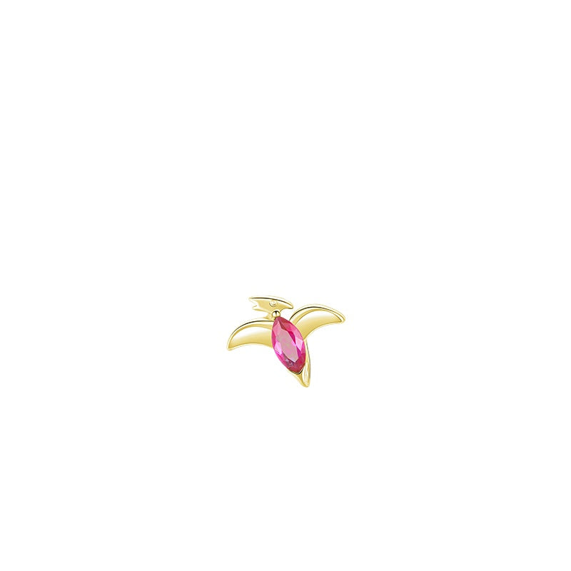 925 Sterling Silver Multicolor Dinosaur Stud Earrings