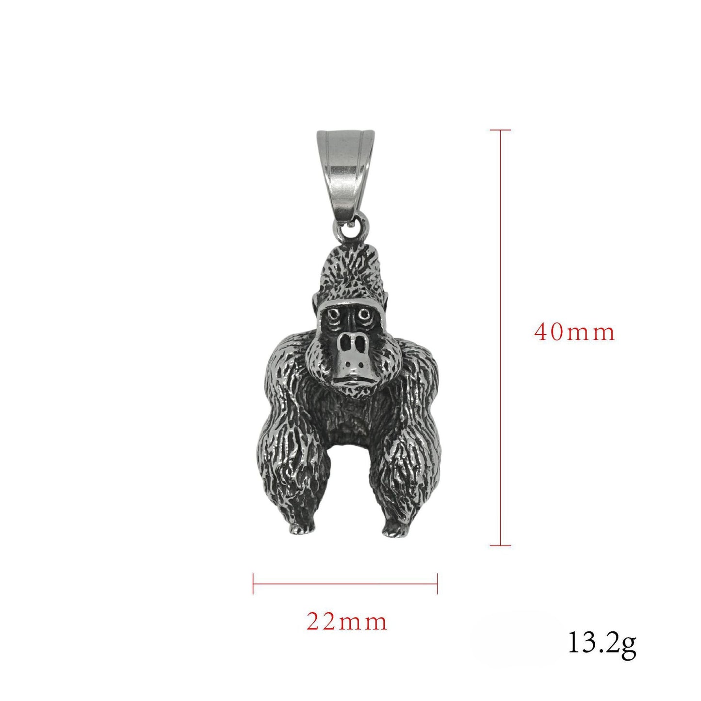 Steel Necklace – Vintage Gorilla Pendant