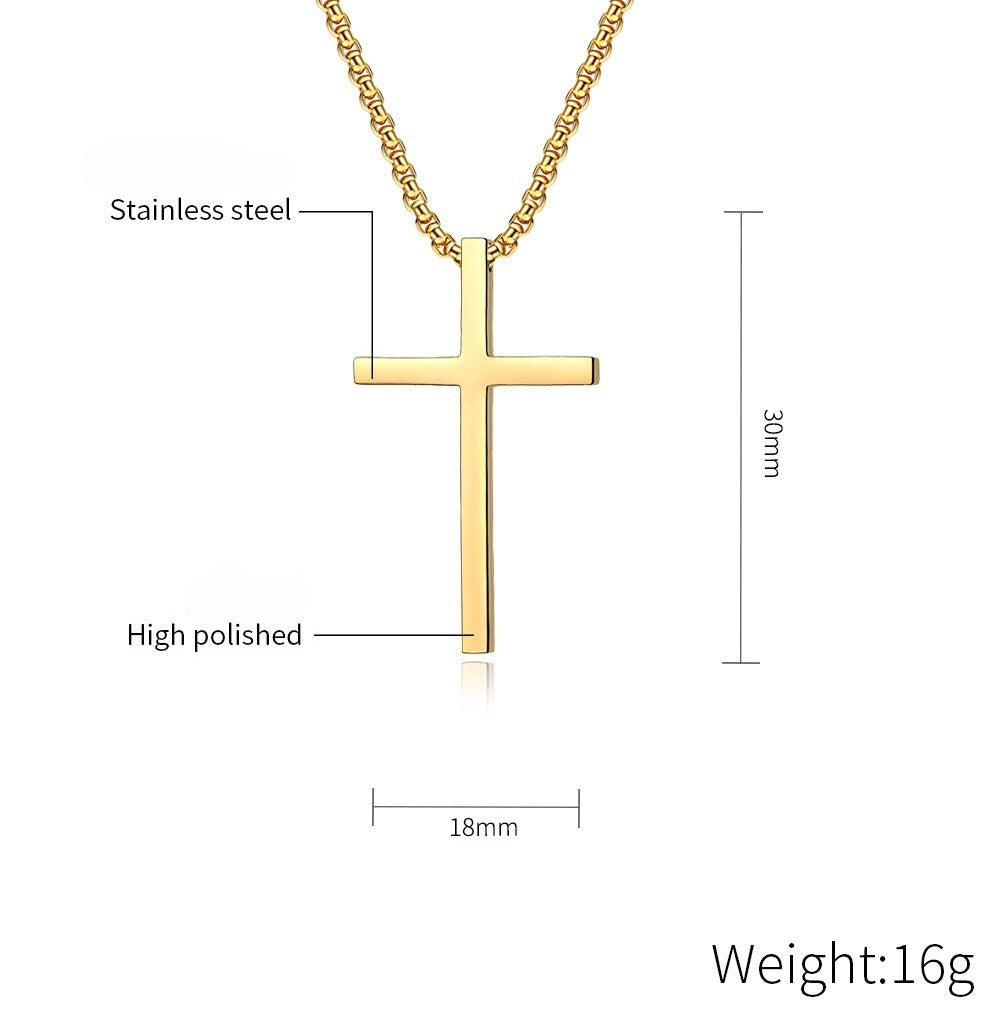 1. Planderful Stainless Steel Cross Necklace Unisex Gift for Him or Her Elegant Everyday Pendant