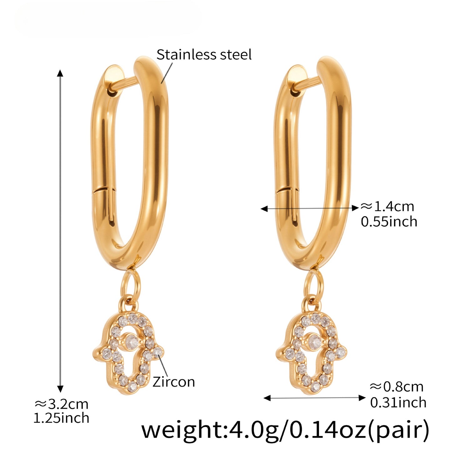 Planderful Devil Eye Earrings 18K Gold Plated Zircon Daywear