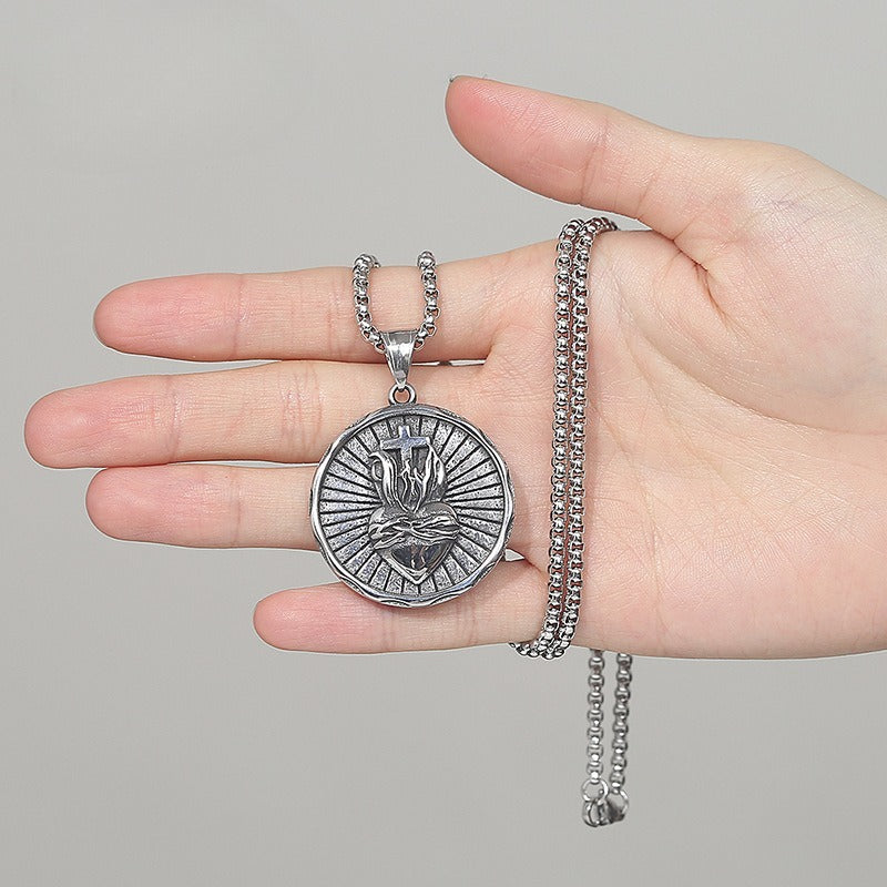 Steel Necklace - Statement Mens Hip Hop Pendant