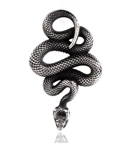 Creative Titanium Steel Snake Pendant for Men - Unique Cross-Border Jewelry Design