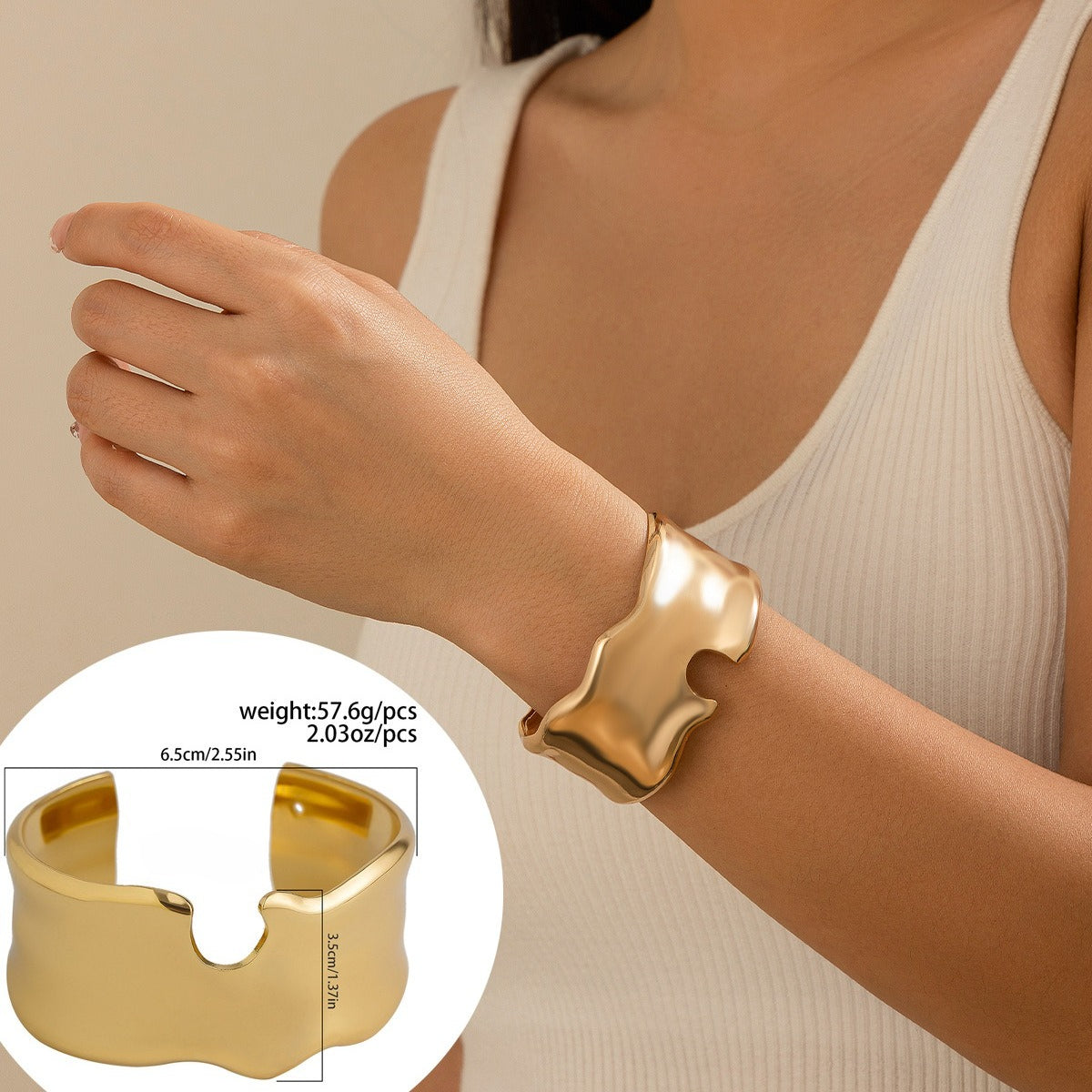 V Shaped Metal Bracelet Planderful Vienna Verve Statement Hand Jewelry For Women