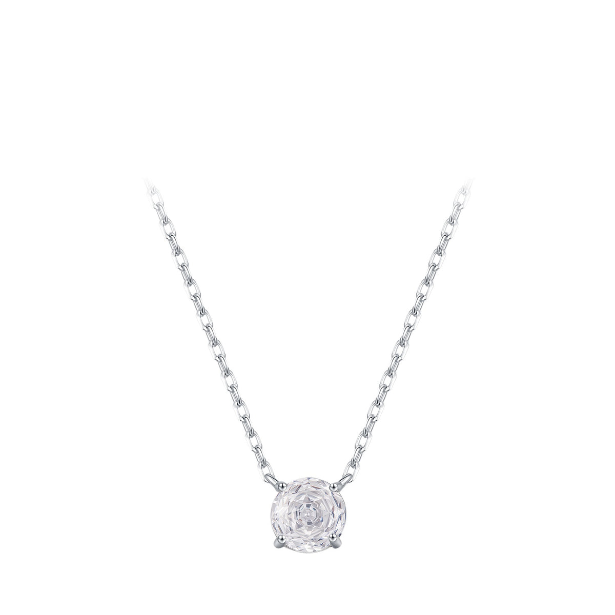 925 Sterling Silver Rose-Cut Zircon Necklace
