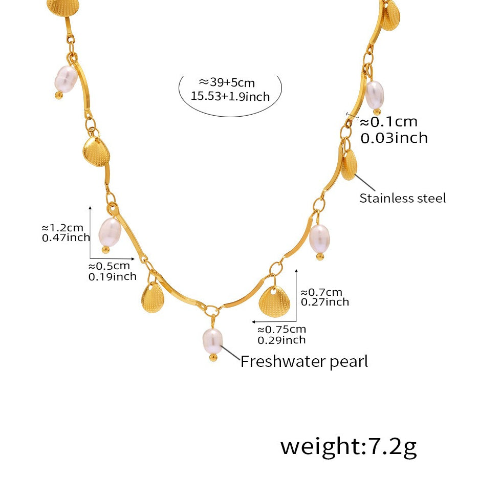 Planderful Freshwater Pearl Necklace For Women Elegant Shell