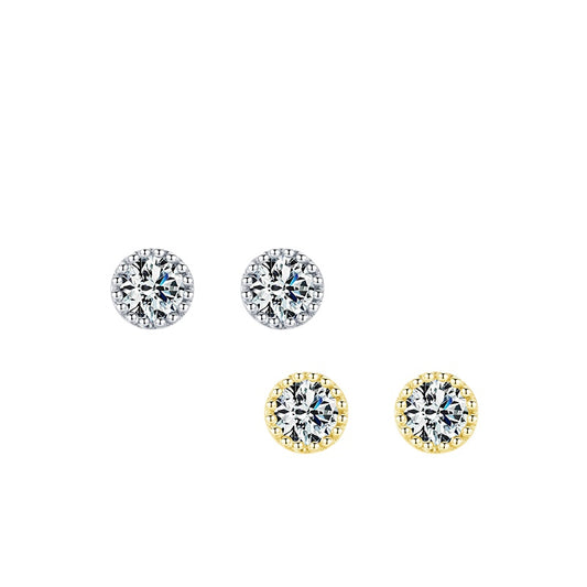 S925 Sterling Silver Minimalist Women's Earrings with Zircon Inlay