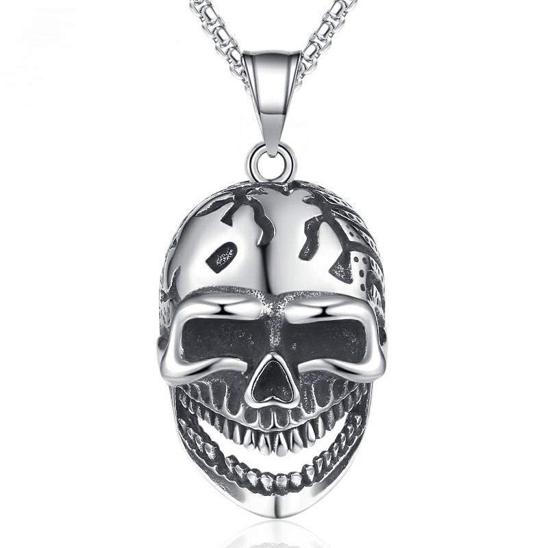 Steel Necklace – Luxury Skull Pendant For Men Titanium Steel Gothic Jewelry Accessory
