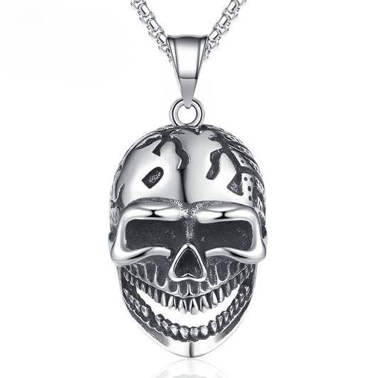 Steel Necklace – Luxury Skull Pendant For Men Titanium Steel Gothic Jewelry Accessory