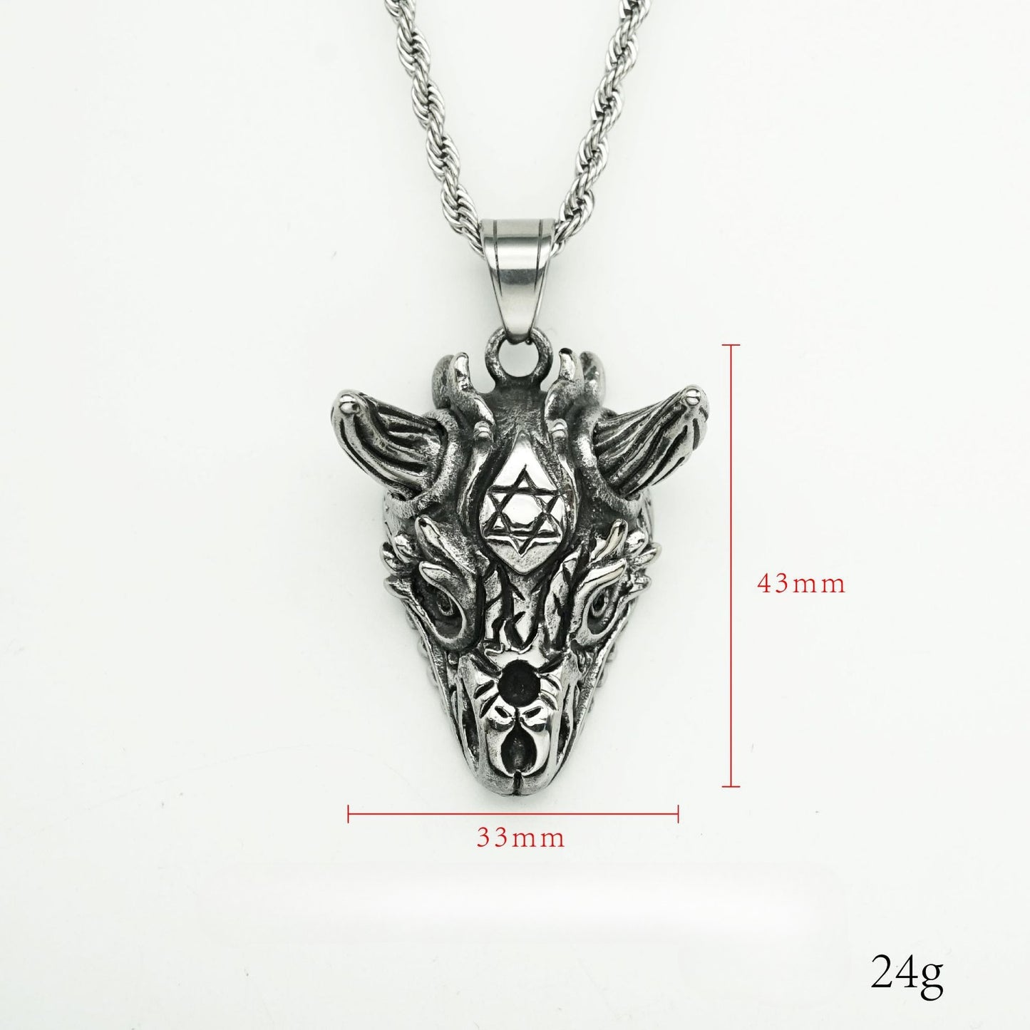 Steel Necklace – Vintage Punk Skull Sheephead Pendant For Men Gothic Jewelry Gift Idea