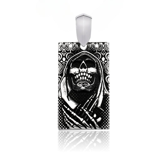 Cross-Border Vintage Skull Pendant for Men - Creative Stainless Steel Military Tag in Titanium Steel