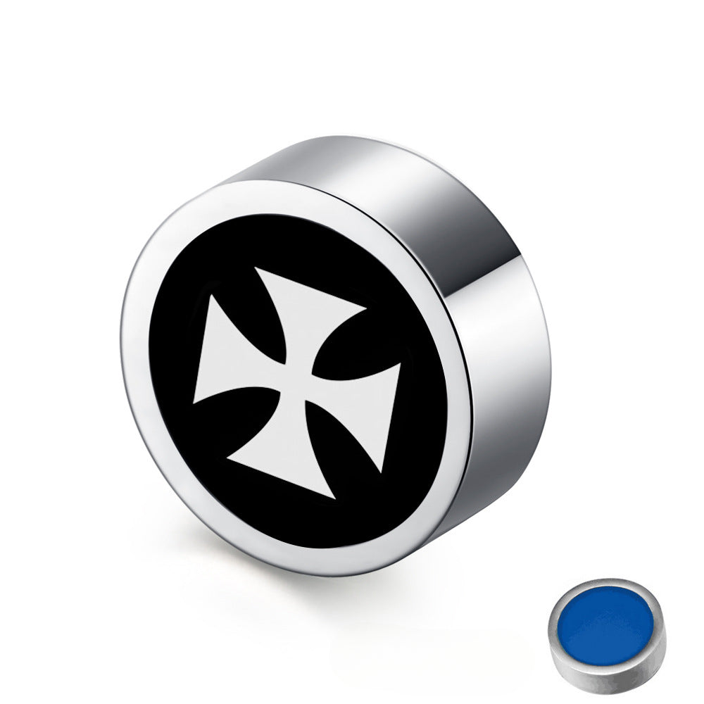 Titanium Steel Double-Sided Magnet Stud Earrings for Men