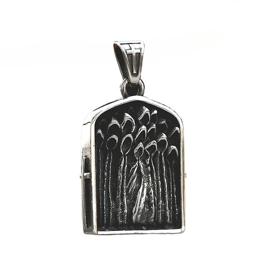 Retro Titanium Steel Grim Reaper Skull Cross Pendant for Men - Cross-Border Stainless Steel Jewelry