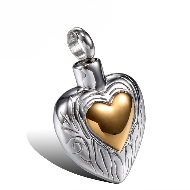 Openable Heart-Shaped Titanium Steel Perfume Bottle Pendant