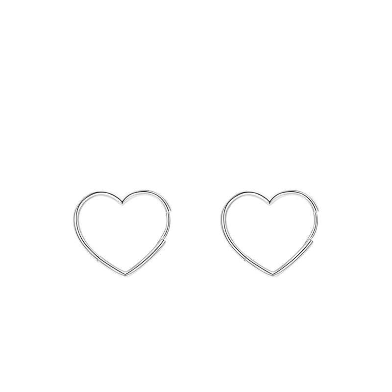 Everyday Genie Sterling Silver Heart-shaped Earrings