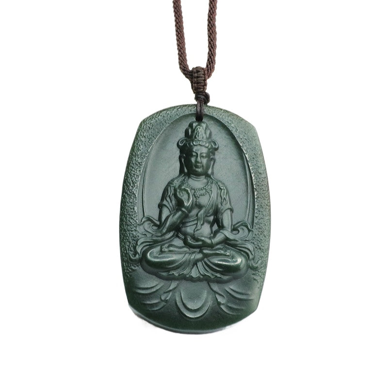 Taqing Hetian Jade Tara Plaque Pendant