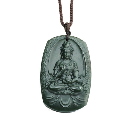 Taqing Hetian Jade Tara Plaque Pendant