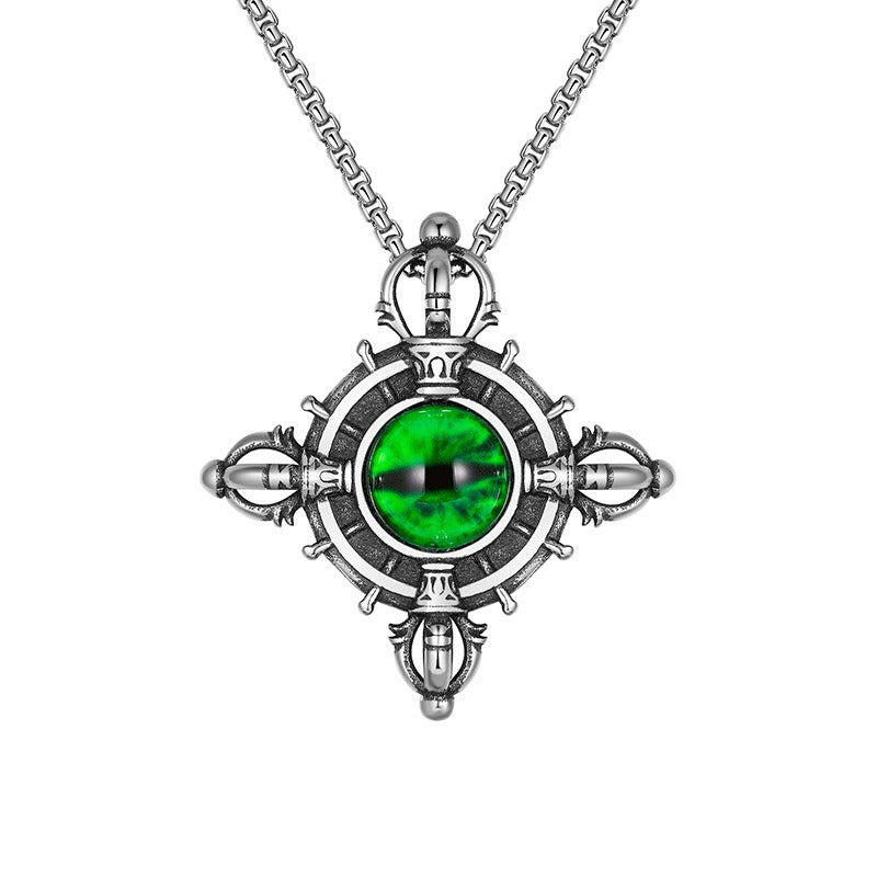 Stainless Steel Necklace – Elegant Devil's Eye Pendant