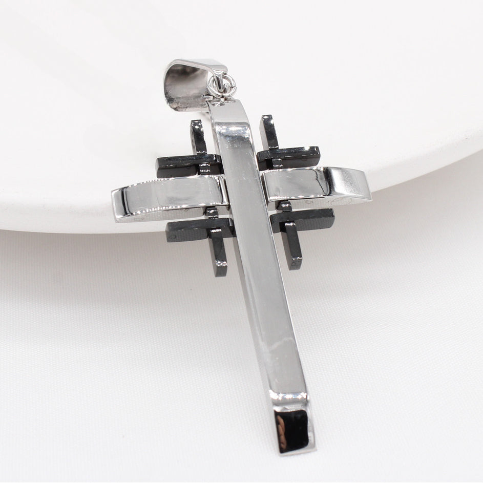 Jerusalem Latin Cross Titanium Steel Pendant for Men