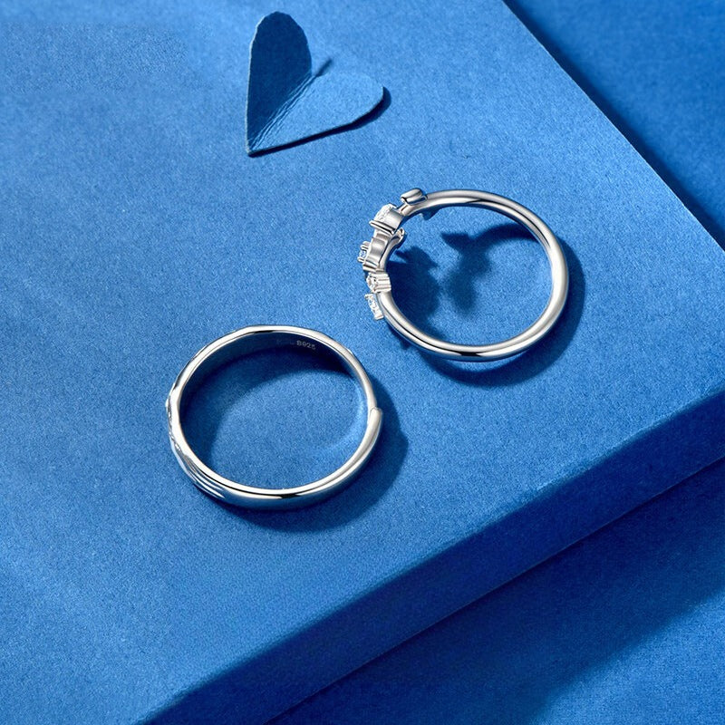 Planderful 925 Sterling Silver Luminous Camellia Ring For Couples Valentines Gift