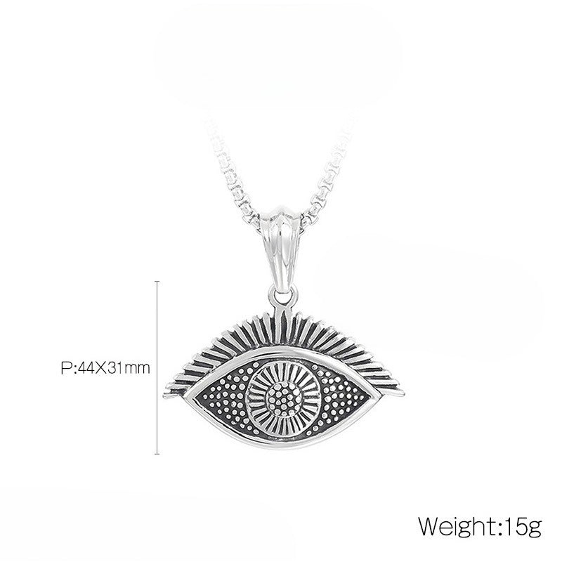 Old Creative Turtle Pendant, Retro Polka Dot Flower Turtle Devil's Eye Titanium Necklace