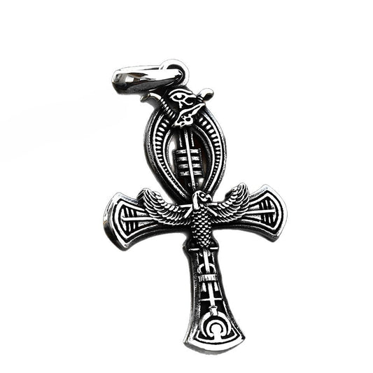 Egyptian Style Cross Titanium Steel Pendant – Stainless Steel Casting Necklace
