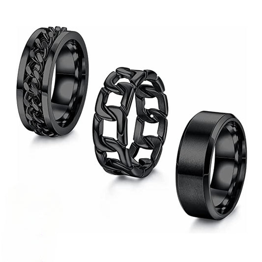 Sleek Titanium Steel Chain Ring for Stylish Men