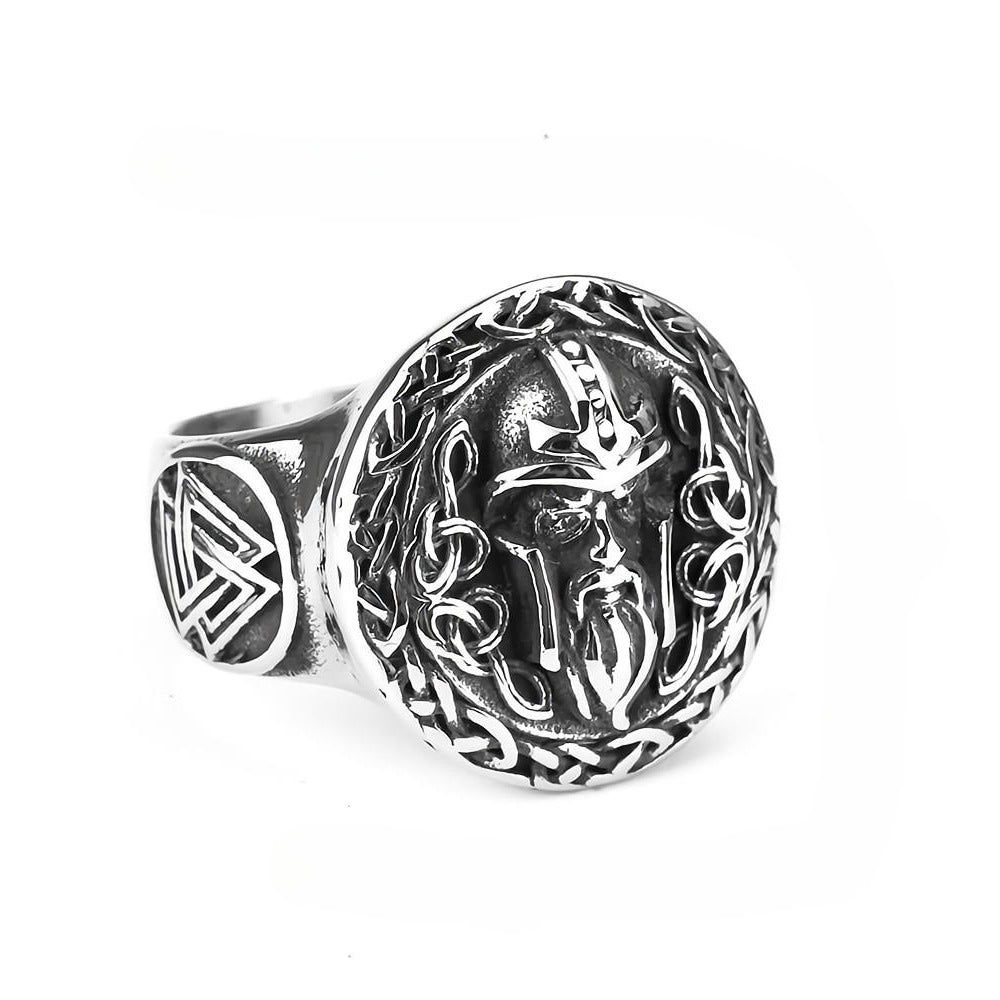 Viking Foreign Trade Collapse Jewelry Titanium Steel Men's Retro Fashion Ring