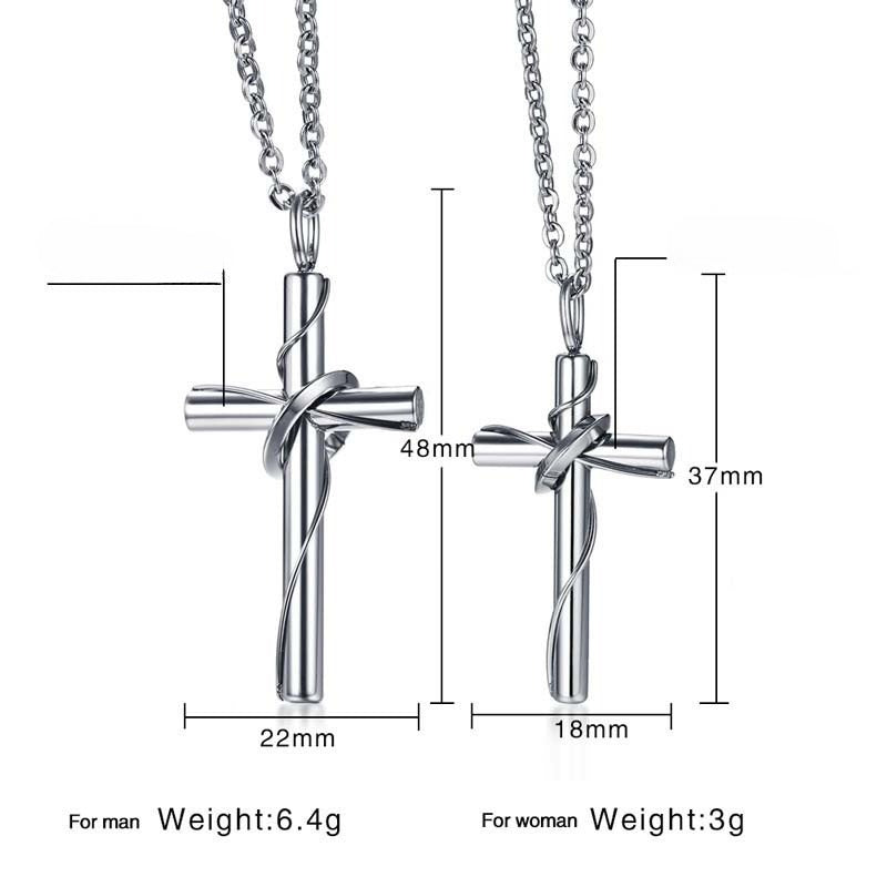 Stainless Steel Couple Cross Pendant – Men's – Women's Cross Necklace