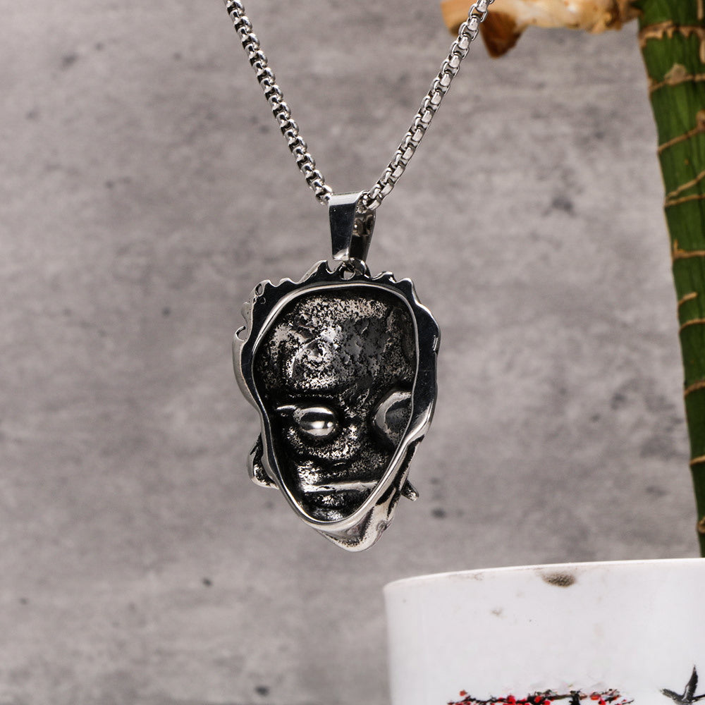 Titanium Steel Retro Devil Fangs Pendant Necklace for Men