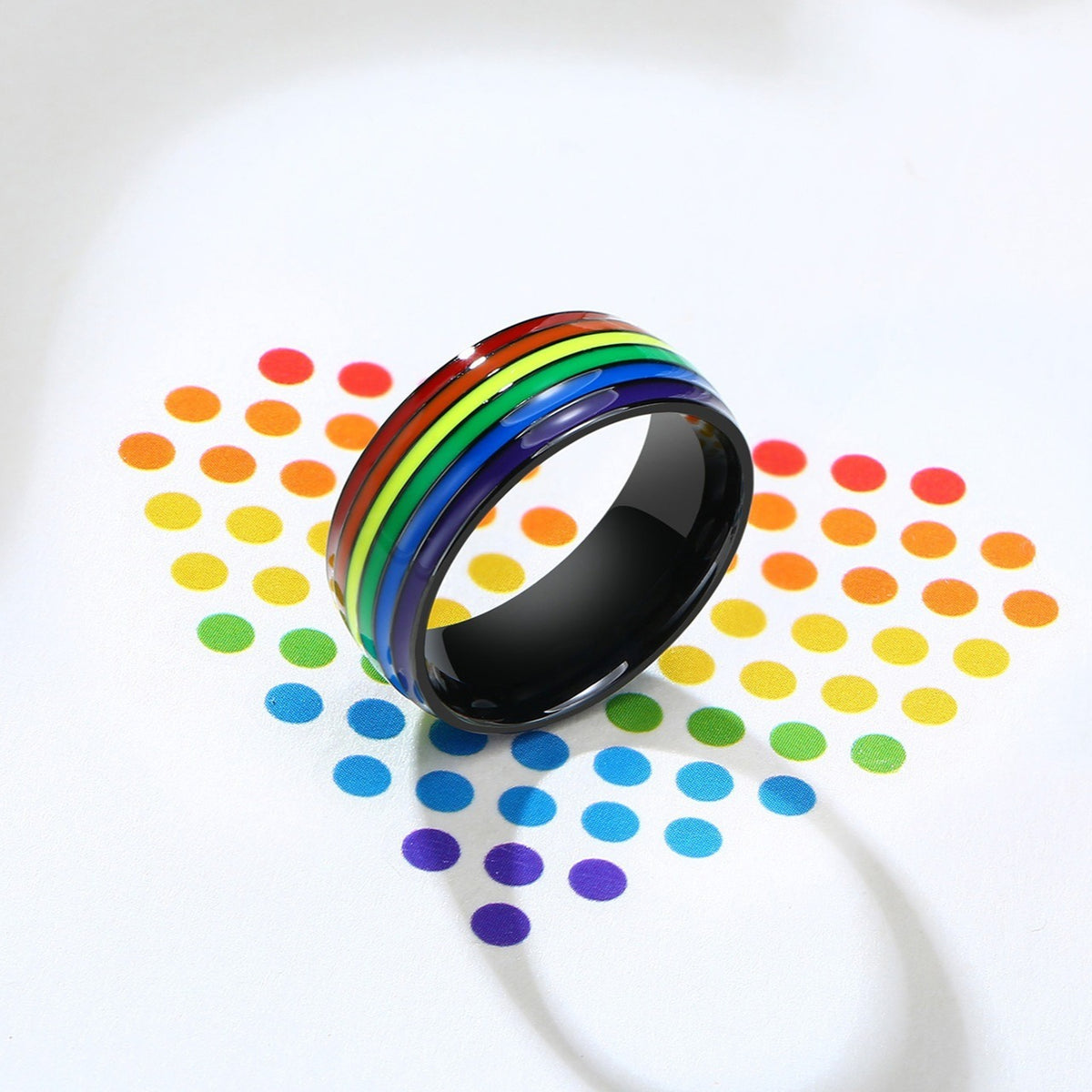 Colored Flag Stainless Steel Ring – – Titanium Steel