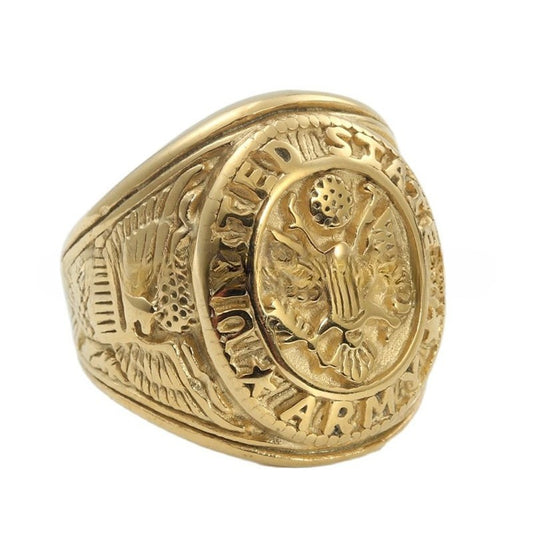 Planderful Titanium Steel Eagle Ring For Men Unisex Retro Trendy Statement Jewelry With Protective Symbol