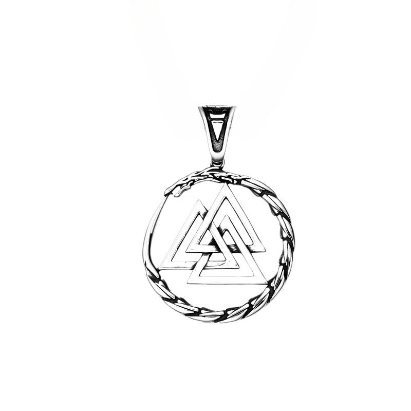 Nordic-Inspired Titanium Steel Viking Pendant for Men - Retro Ouroboros Design