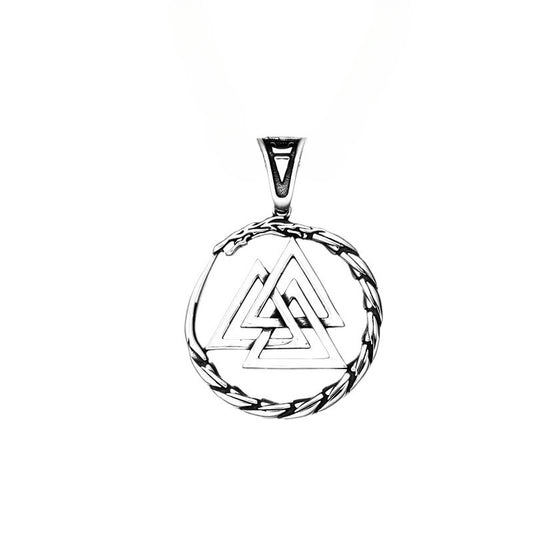Nordic-Inspired Titanium Steel Viking Pendant for Men - Retro Ouroboros Design