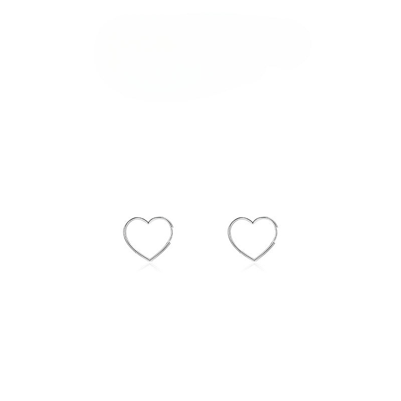 Everyday Genie Sterling Silver Heart-shaped Earrings