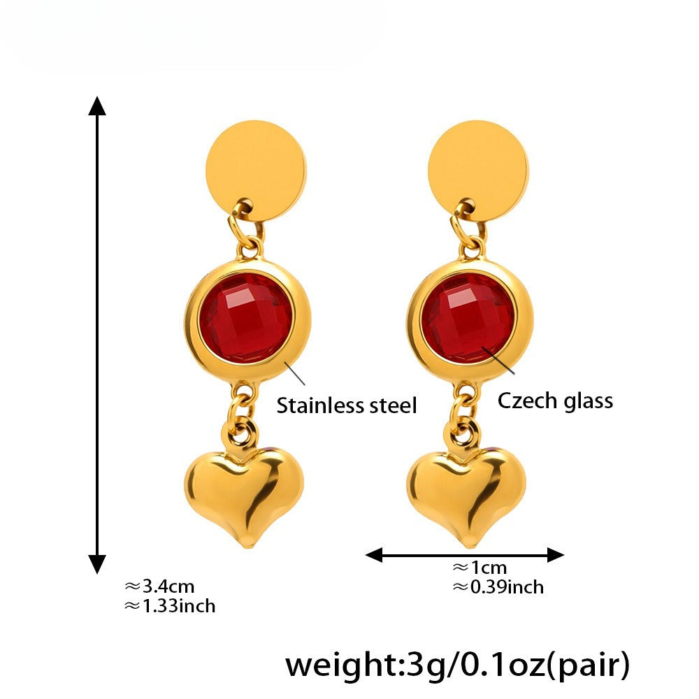 Planderful Czech Glass Love Fringe Earrings 18K Gold Women