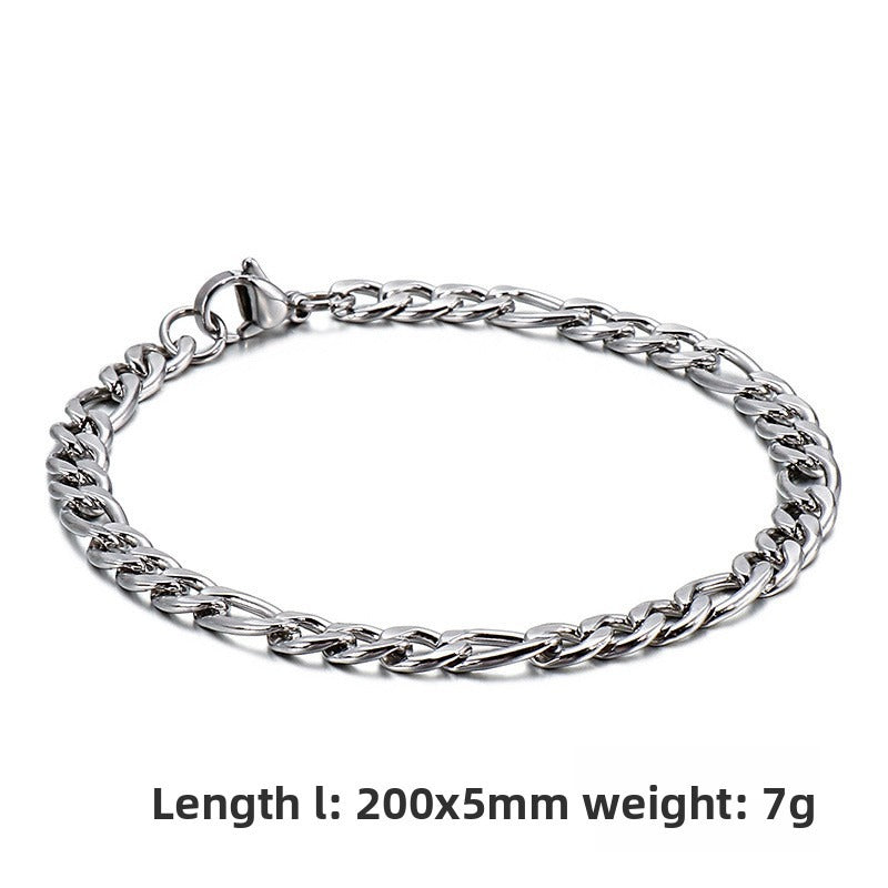 Unisex Hip-Hop Titanium Steel 3:1nk Chain Bracelet – Stainless Steel Hand
