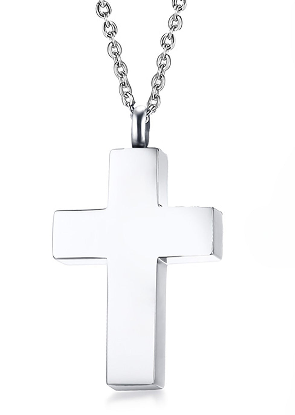 Stainless Steel Blank Cross Urn Openable Pendant Black for Men