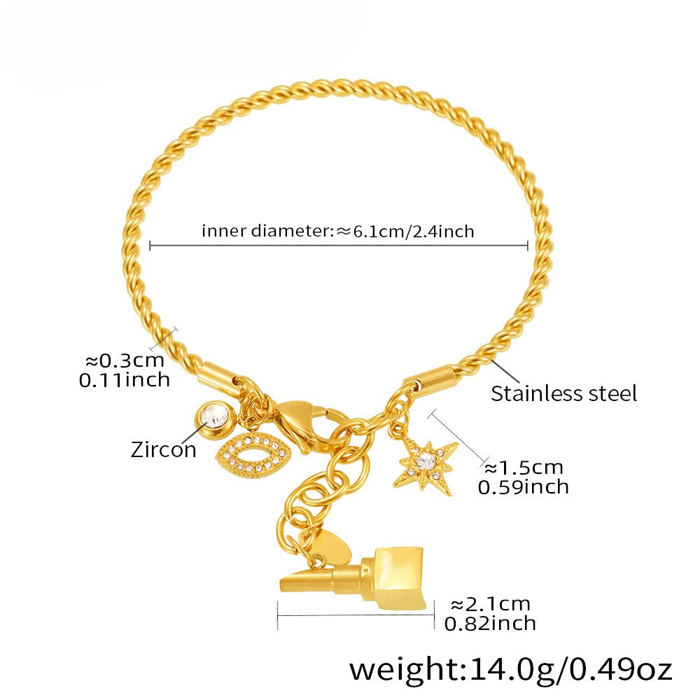 Planderful Zircon Woven Twist Bracelet For Streetwear