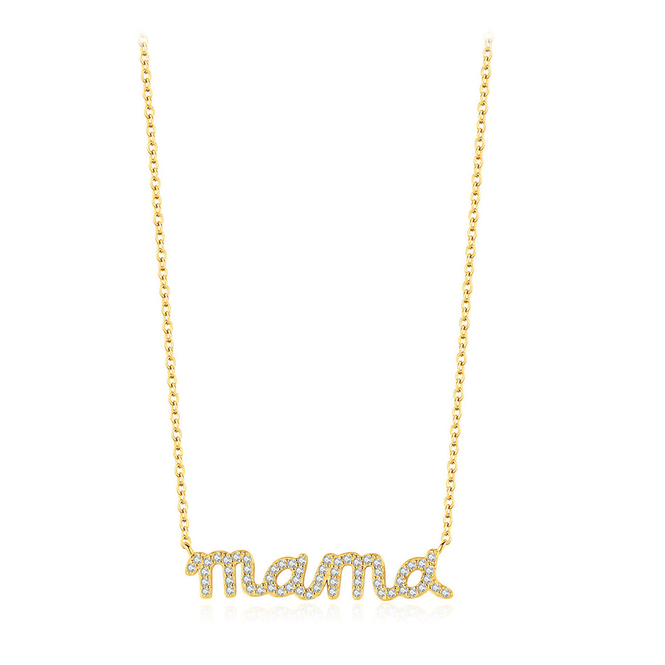 Popular Cross-Border Mama Necklace with Zircon Inlays