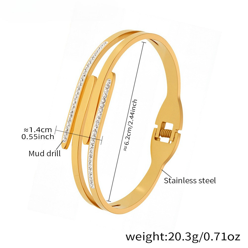 Planderful Gold Plated Zircon Bracelet For Professionals