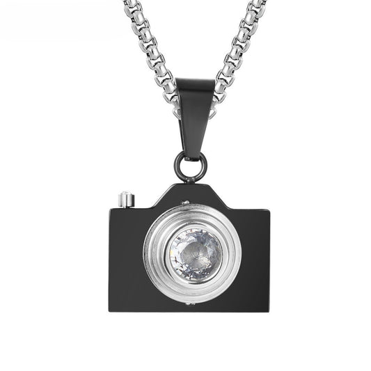 Planderful Everyday Genie Stainless Steel Camera Pendant Necklace For Men And Women Unisex Gift