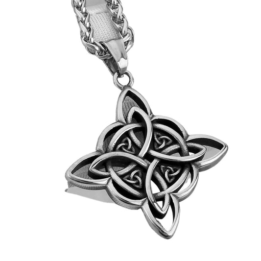 1. Planderful Viking Pendant Necklace for Men in Steel Celtic Knot Retro Nordic Style Gift