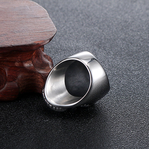 Titanium Steel Skull Ring for Men - Openable Punk Design Inspired by European and American Religious Totems
