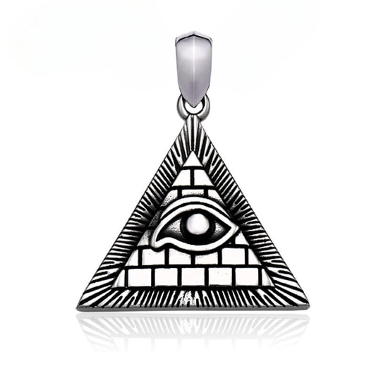 Personalized Stainless Steel Egyptian Eye Pendant for Men - European and American Fashion Accessory