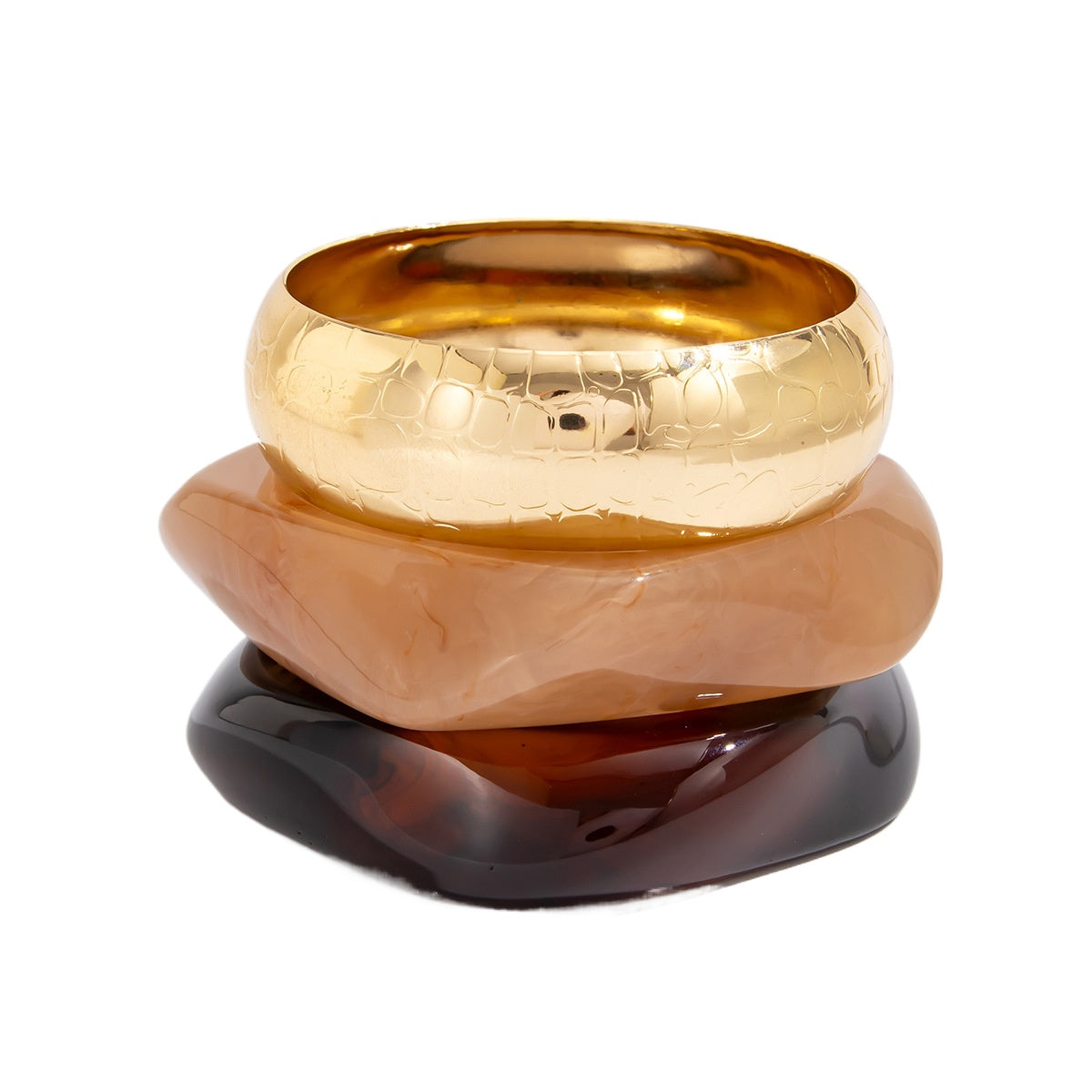 Stacked Smooth Bracelet Irregular Color Smudged Bracelet