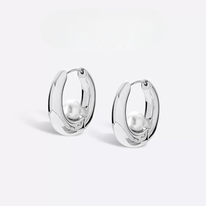 Pearl Suspended 925 Sterling Silver Women's Earrings